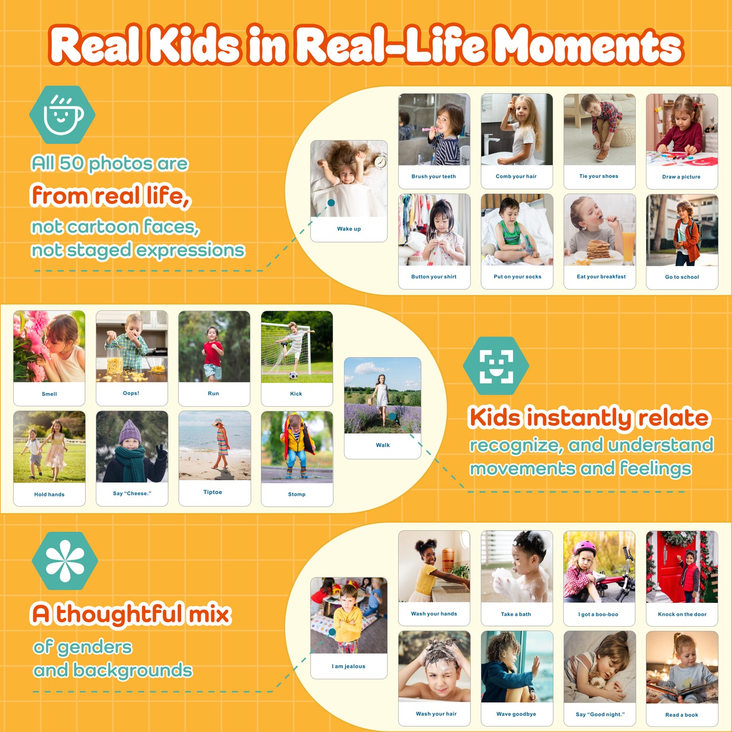 Actions & Feelings Flash Cards