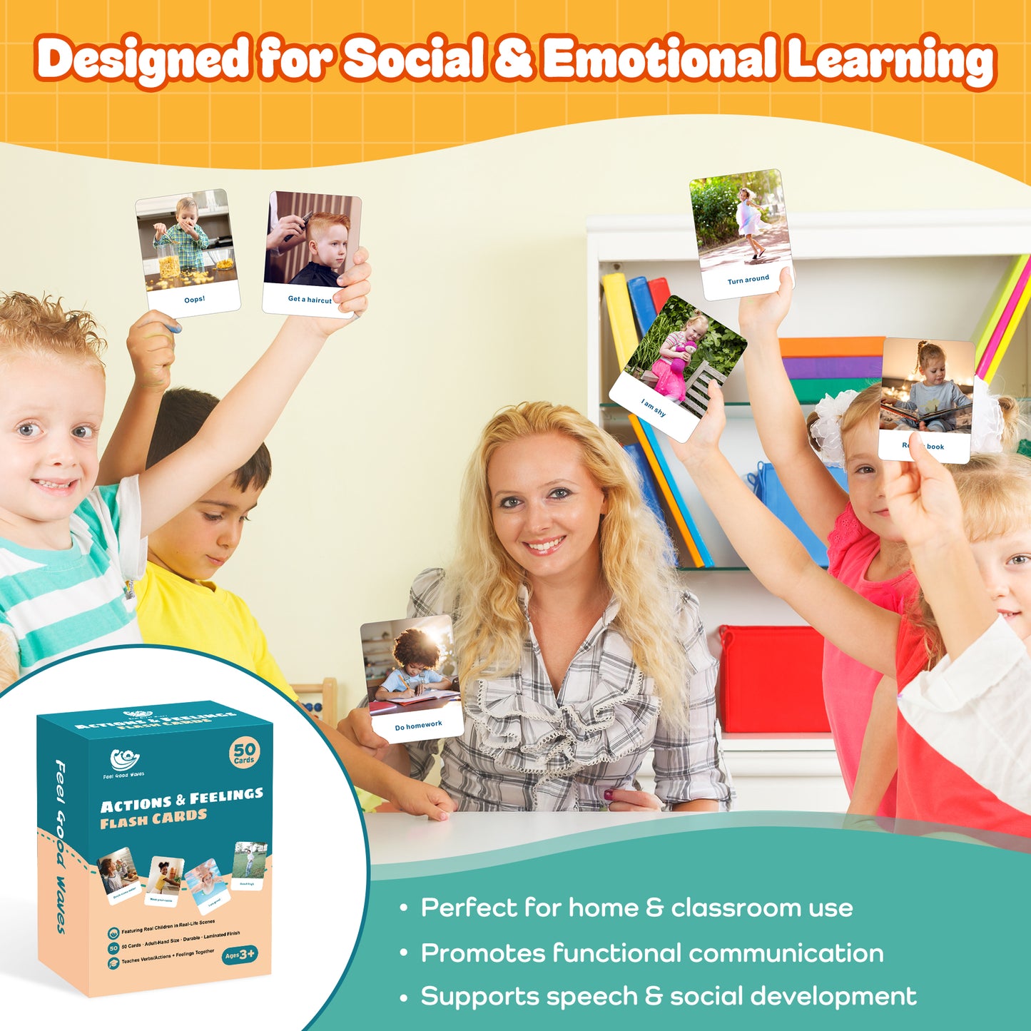 Actions & Feelings Flash Cards